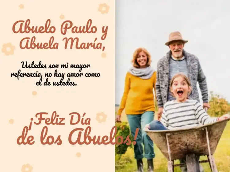 Tarjeta Día De Los Abuelos Con Foto Melocotón