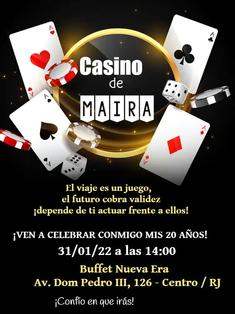 Invitación Casino Rojo – tema Más buscados casino, rojo, gris, glamoroso, juegos, elegante