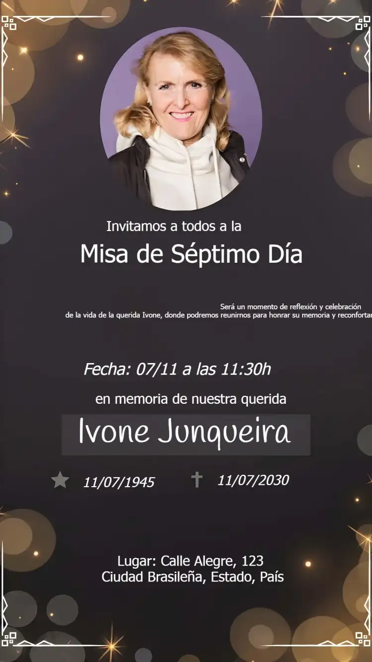 Misa De Séptimo Día Con Foto Luto