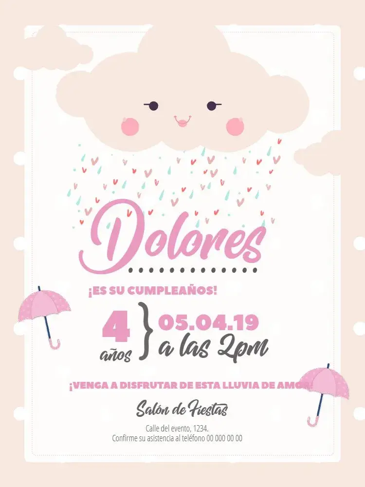 Invitación Lluvia De Amor Bolitas