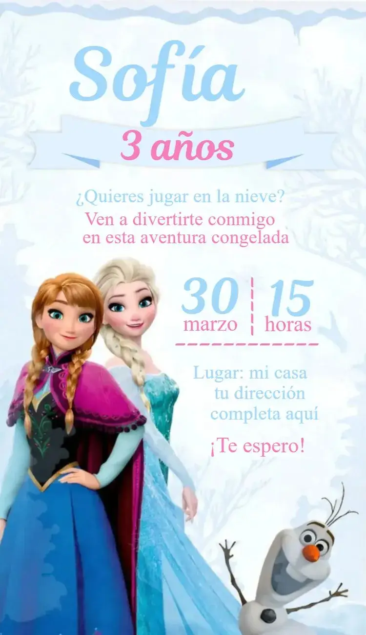 Invitación Frozen 13