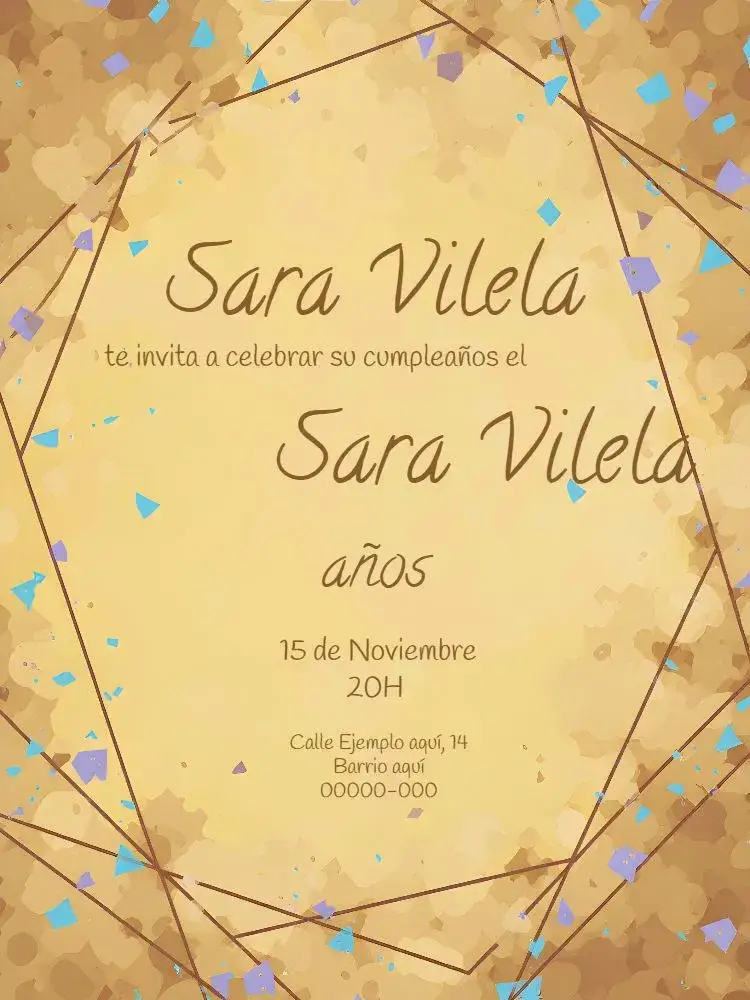 Invitación 30 Años – tema 15 años geométrico