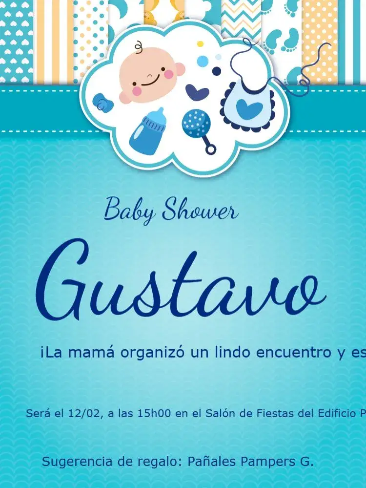 Invitación Baby Shower Bico