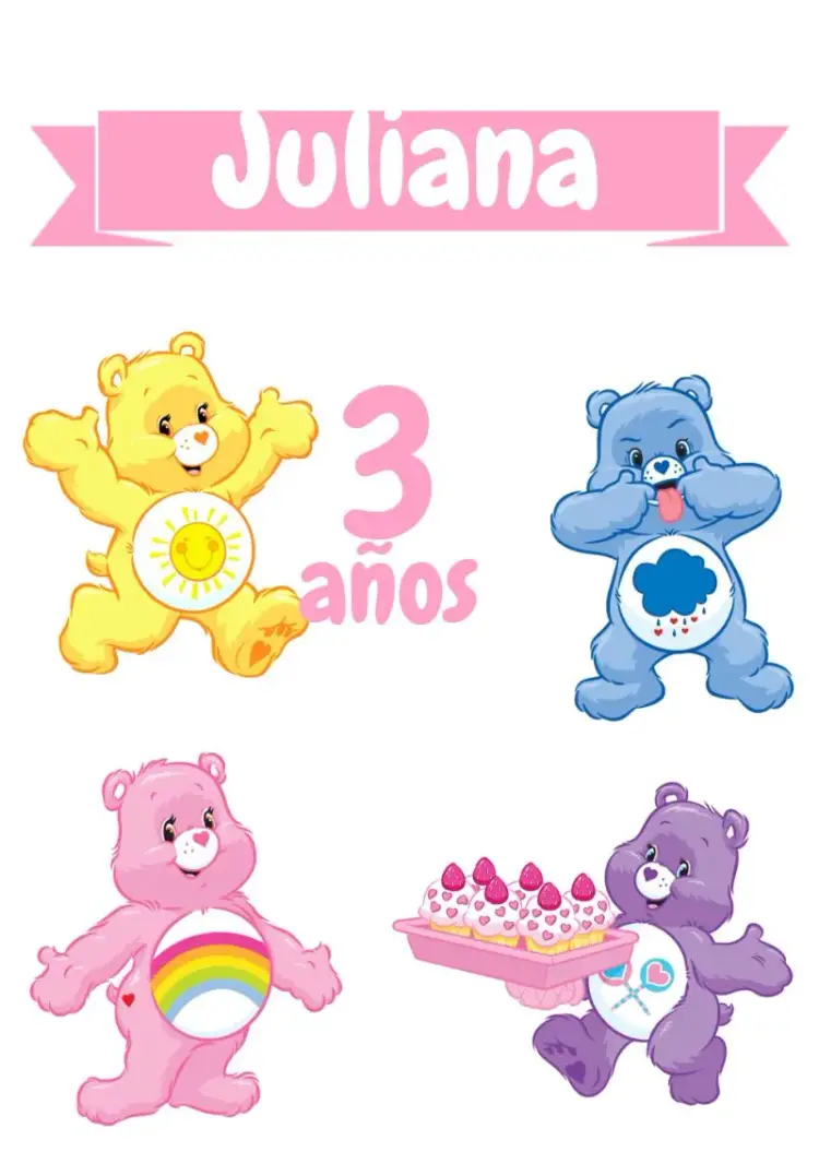 Invitación Topo De Pastel Ositos Cariñosos Topper