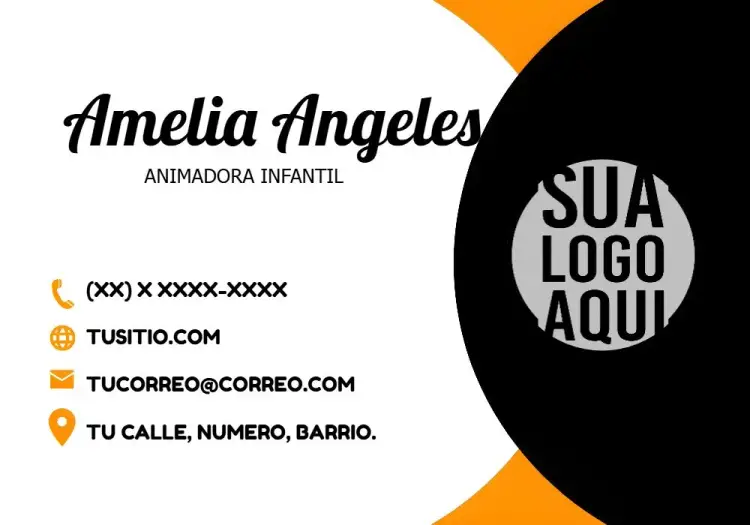 Invitación Tarjeta De Visita Digital Recreadora Infantil Blanco