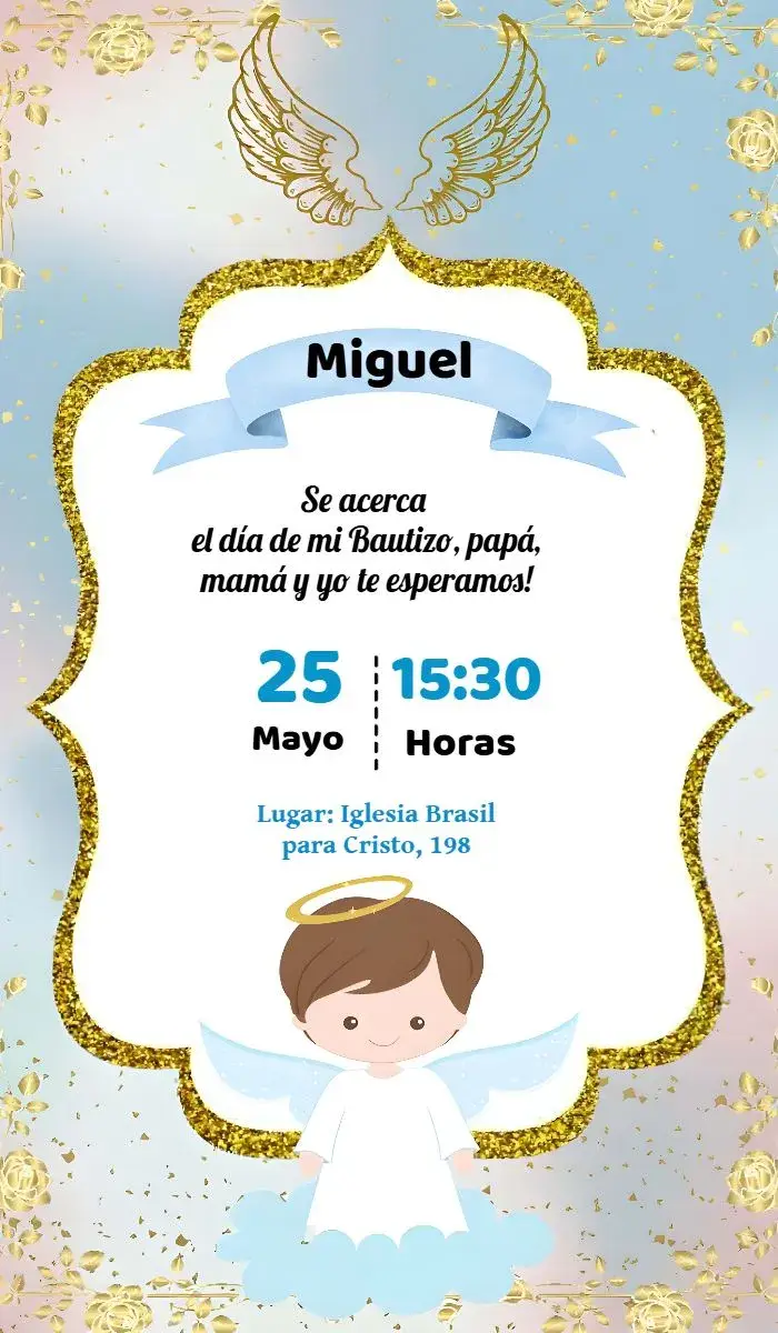 Invitación Bautizo Niño Primera