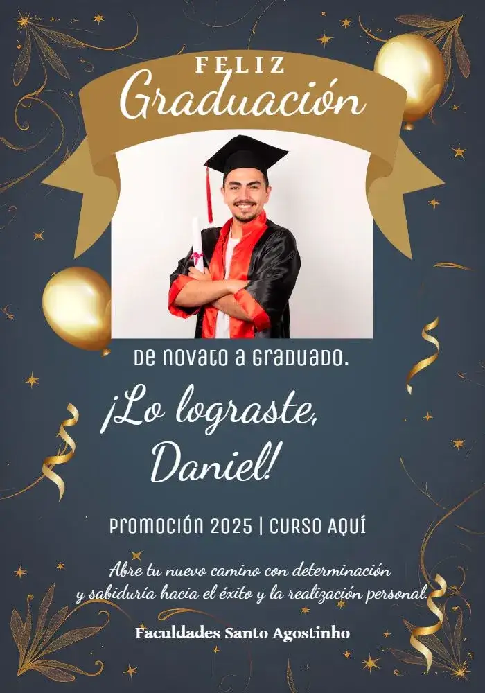 Tarjeta de Graduación con Foto Celebratoria