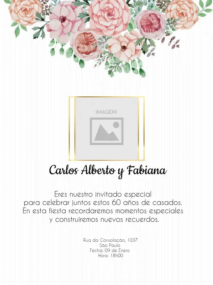 Invitación Bodas De Diamante Online editable y personalizable