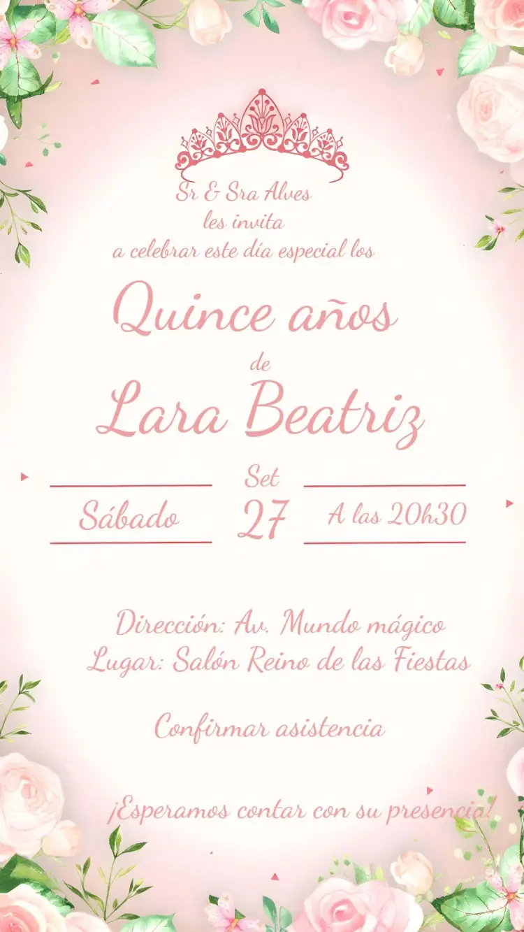 Invitación 15 Años Floral Mariposas editable y personalizable