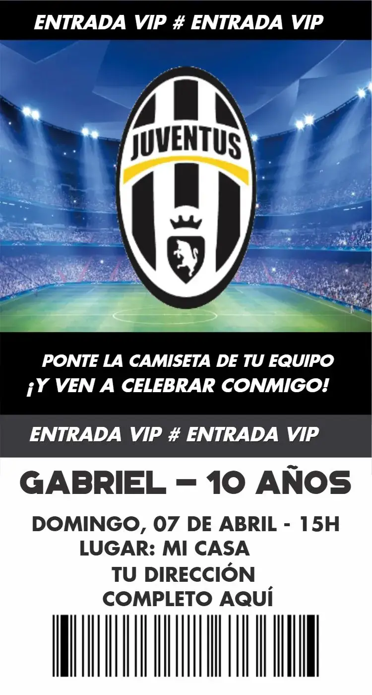 Invitación Entrada Juventus