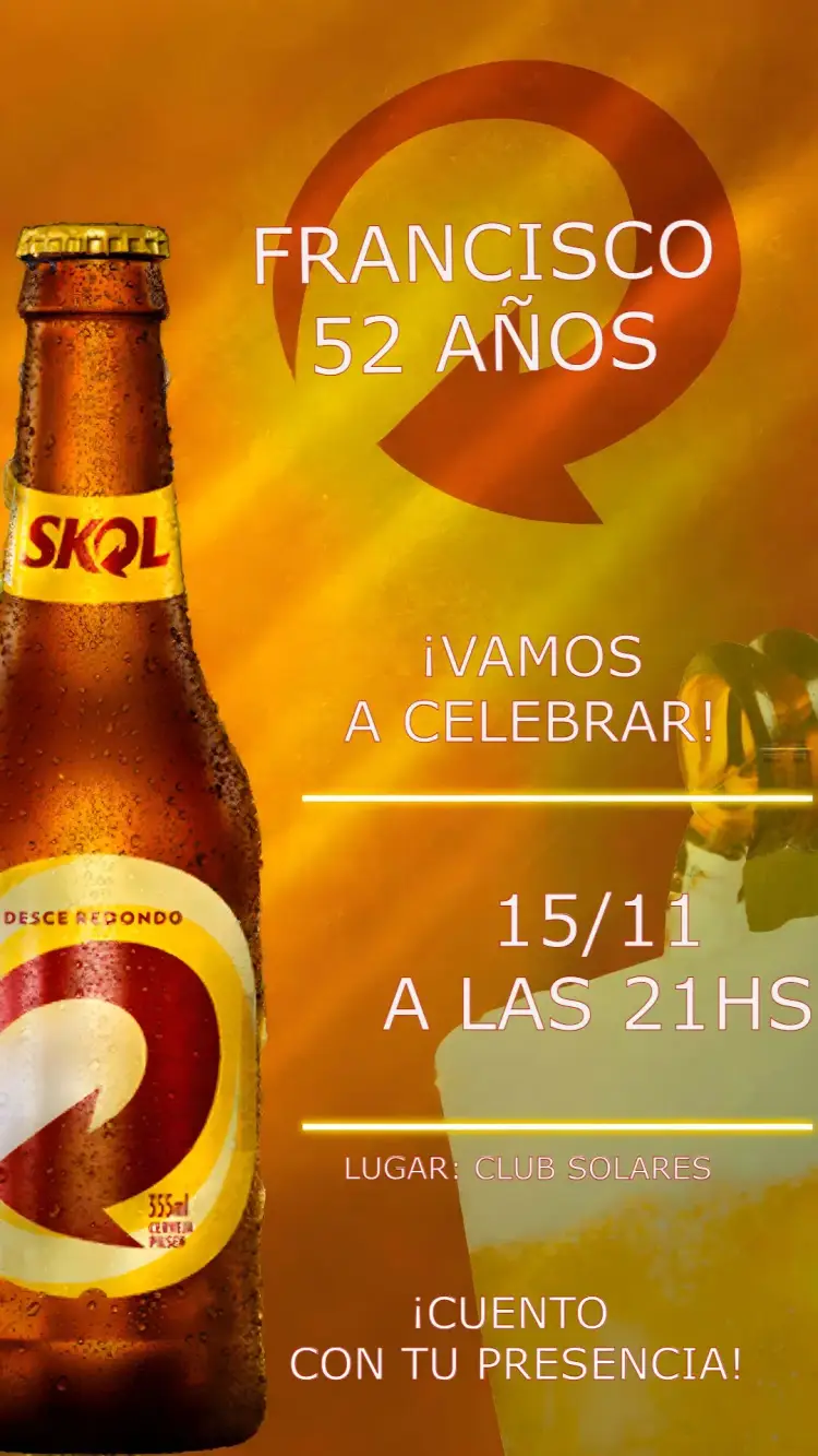 Invitación Skol Cerveza Adulto