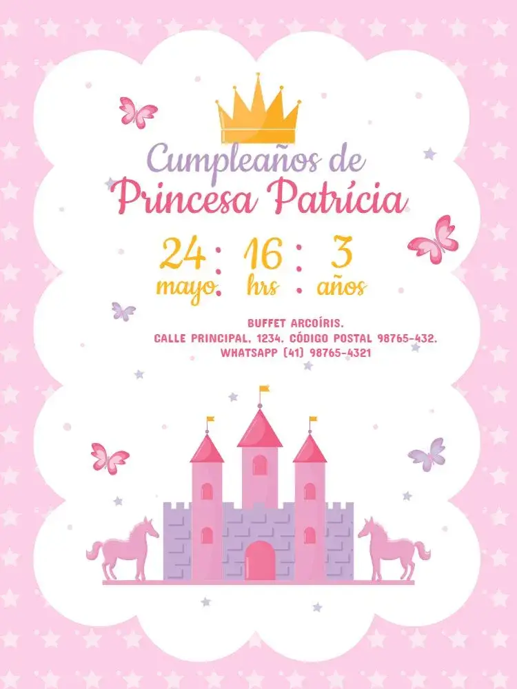 Invitación Castillo Rosa Estrella