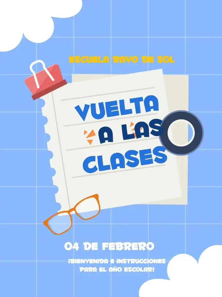 Invitación Vuelta a Clases Azul
