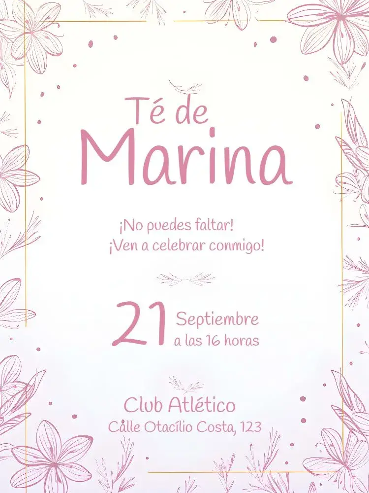 Invitación Despedida de Soltera Rosa