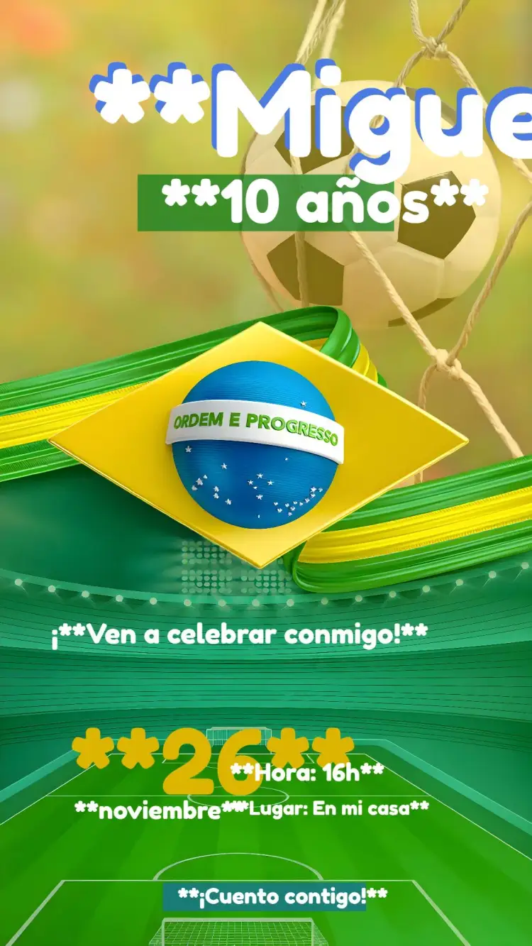 Invitación Fútbol Brasil