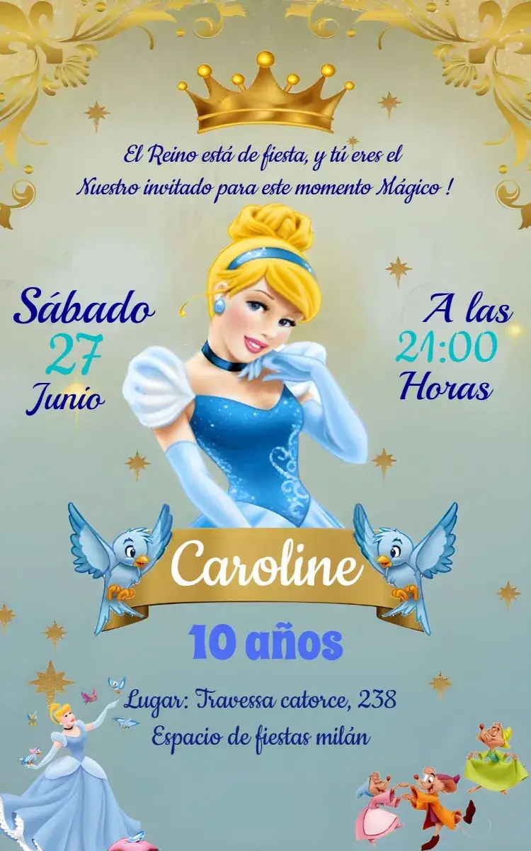 Invitación Fiesta Cenicienta