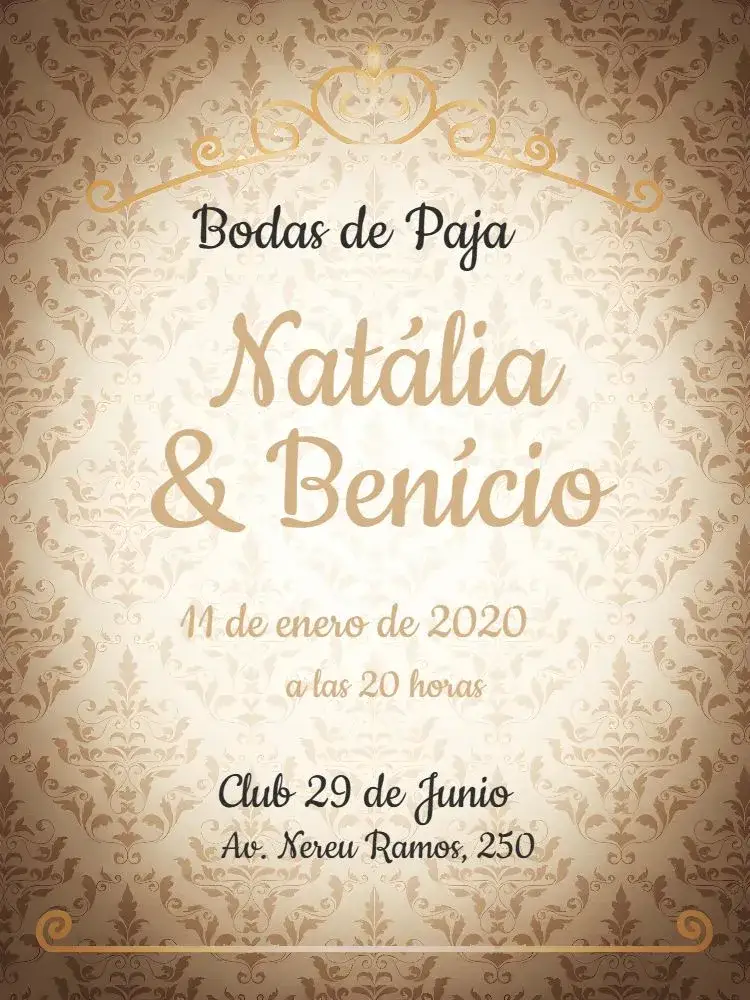 Invitación Bodas De Paja Celebración – tema Despedida de Soltera rústico, provenzal, minimalista, simple, elegante