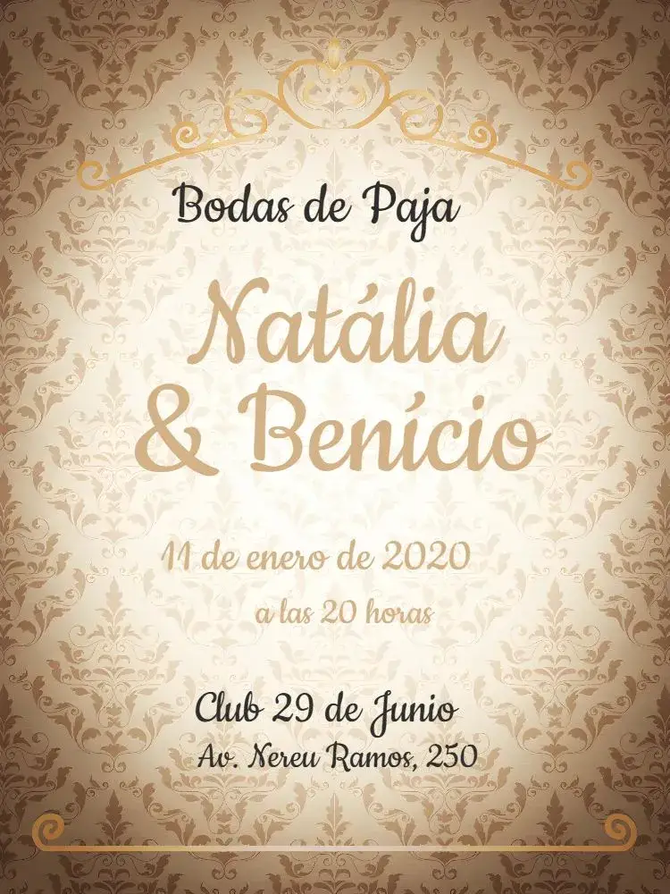 Invitación Bodas De Paja Celebración