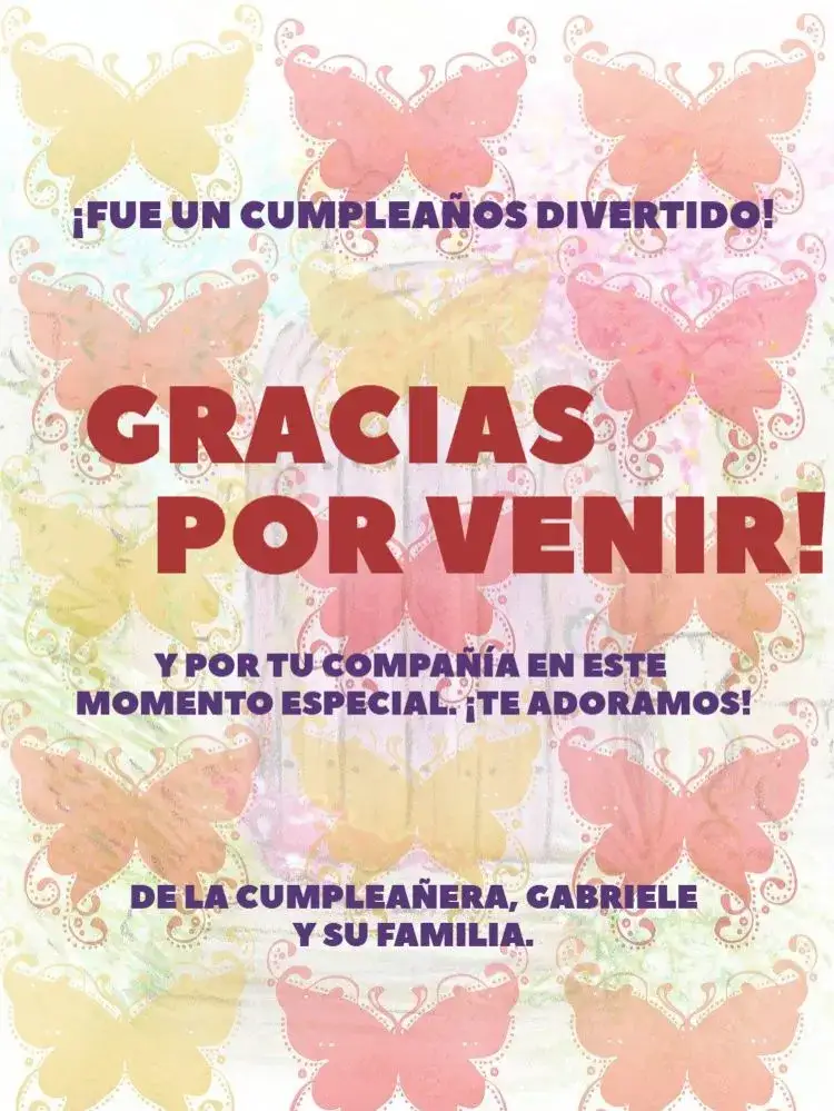 Invitación Tarjeta De Agradecimiento Presencia Mariposas Floral – tema Tarjeta floral, joven, colorido, delicado, alegre, moderno
