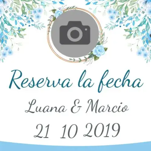 Invitación Save The Date Floral Azul Turqueza Femenino
