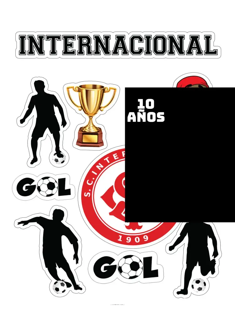 Invitación Internacional – tema Topper de torta fútbol, colorido, moderno, deportivo, vibrante