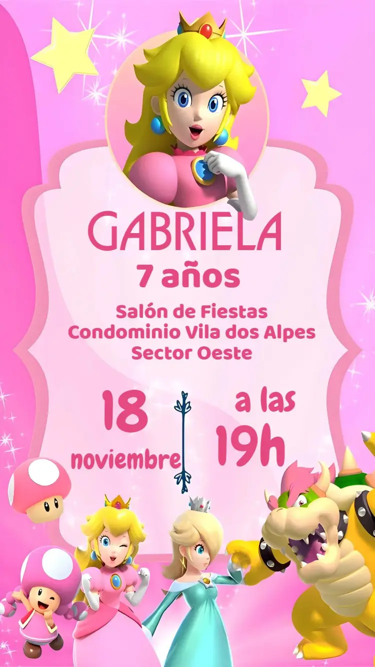Invitación Princesa Peach