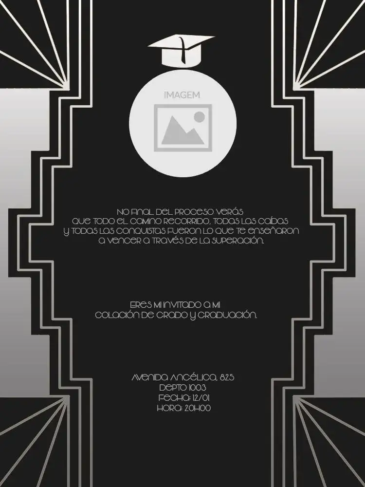 Invitación Graduación Online – tema Graduación elegante, moderno, geométrico, sophisticated, minimalista, oscuro