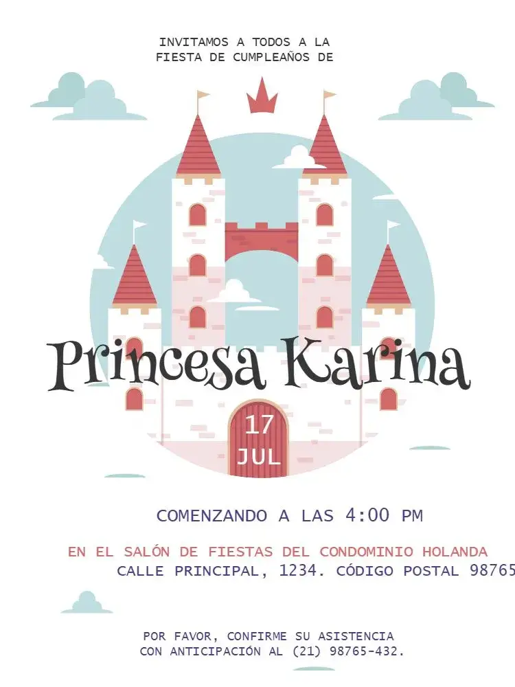 Invitación Castillo Simple Lúdico