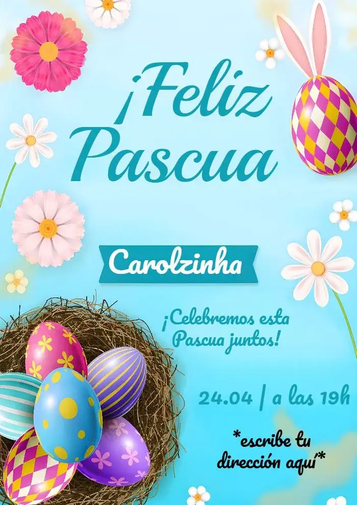 Invitación Pascua Chocolate – tema Fechas Conmemorativas colorido, divertido, lúdico, chocolate, huevos de Pascua, pastel