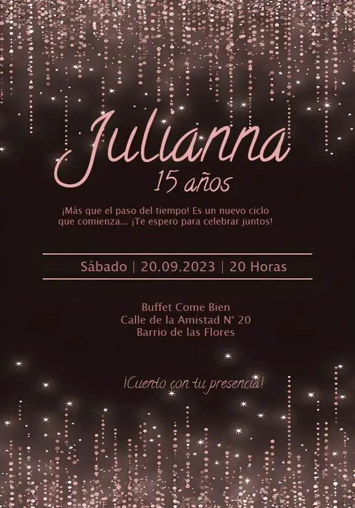 Invitación 15 Años Azul – tema 15 años azul, moderno, elegante, joven, minimalista