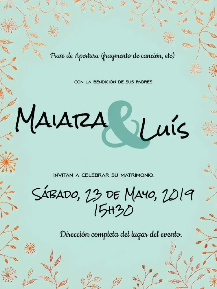 Invitación Boda Floral Verde