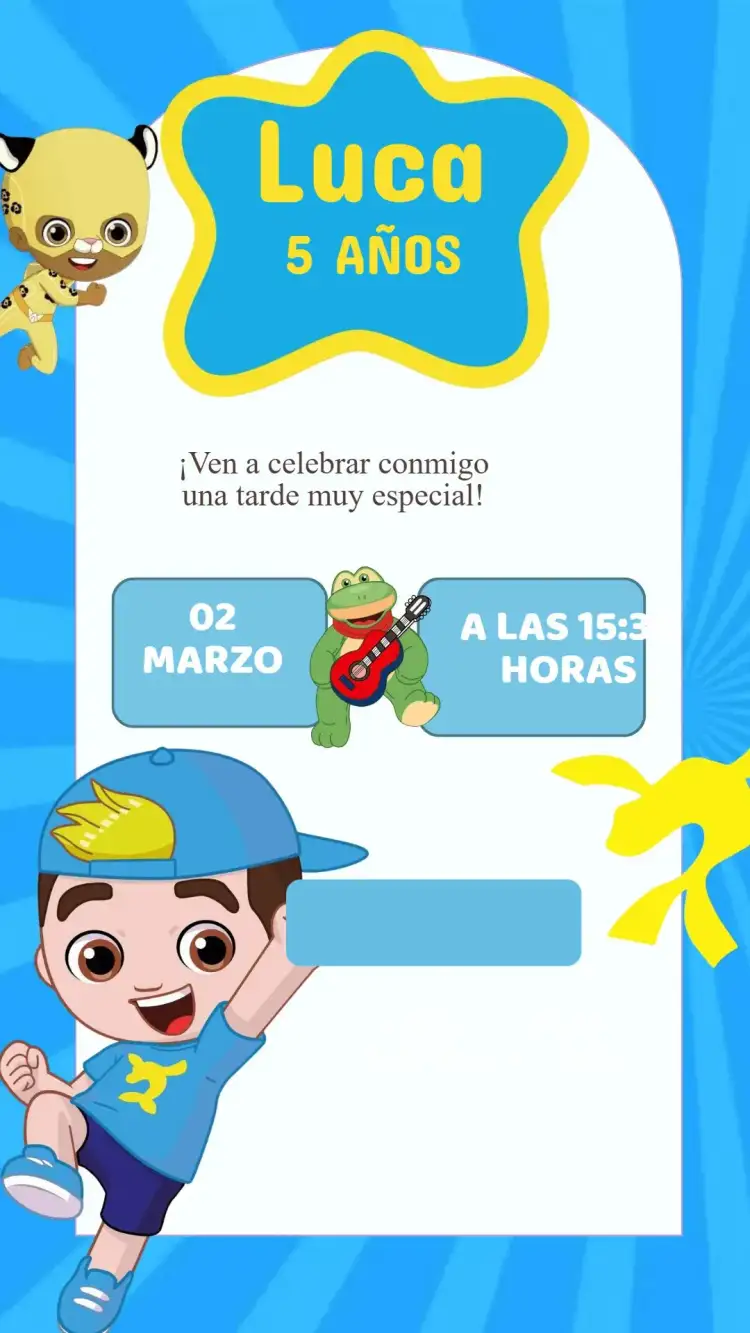 Invitación Invitación Cumpleaños Lucas Neto – tema Cumpleaños Infantil colorido, divertido, jovial, moderno, ilustraciones infantiles