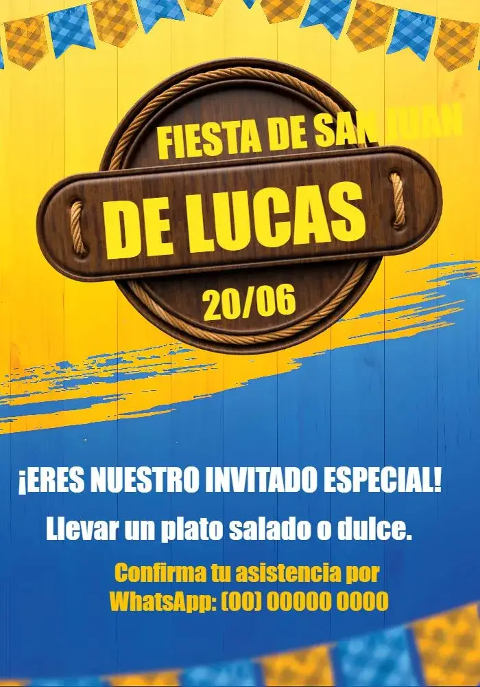 Invitación Arraiá Placa