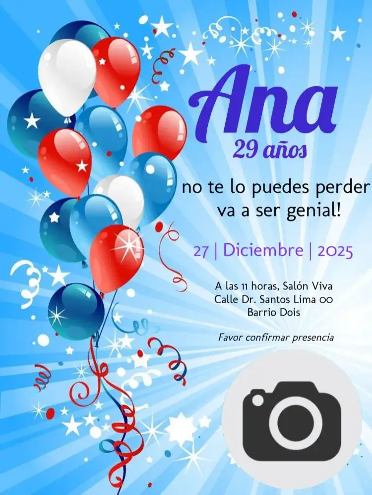 Invitación Fiesta Globos Para Editar Online – tema Cumpleaños Infantil colorido, divertido, veraniego, infantil, alegre, vibrante