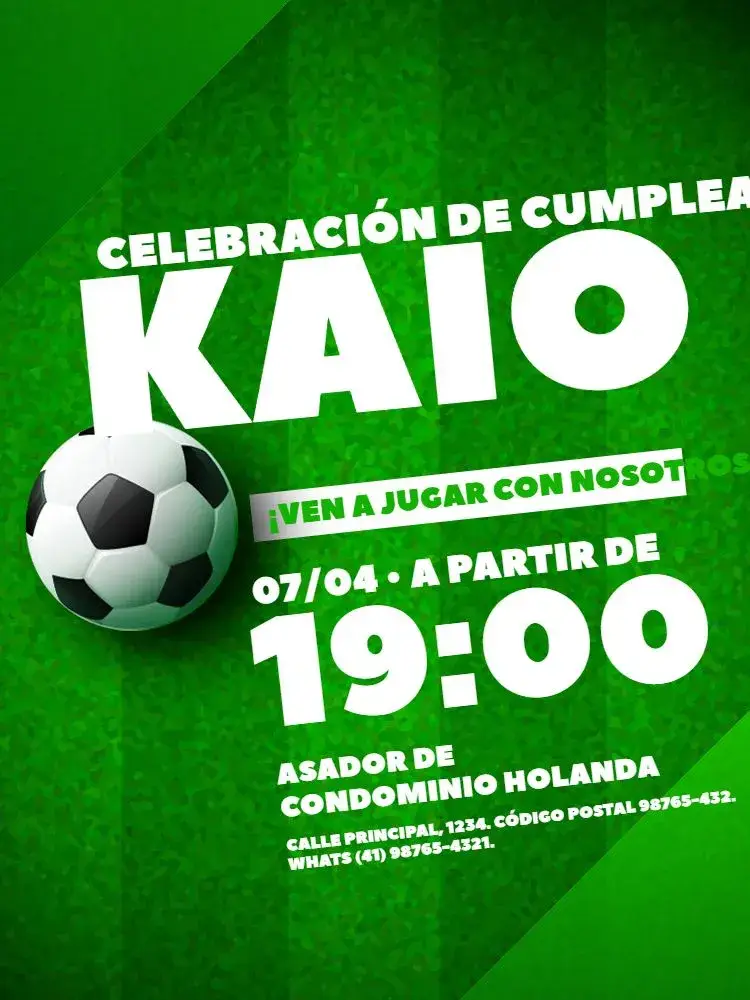 Invitación 1 Fútbol Verde