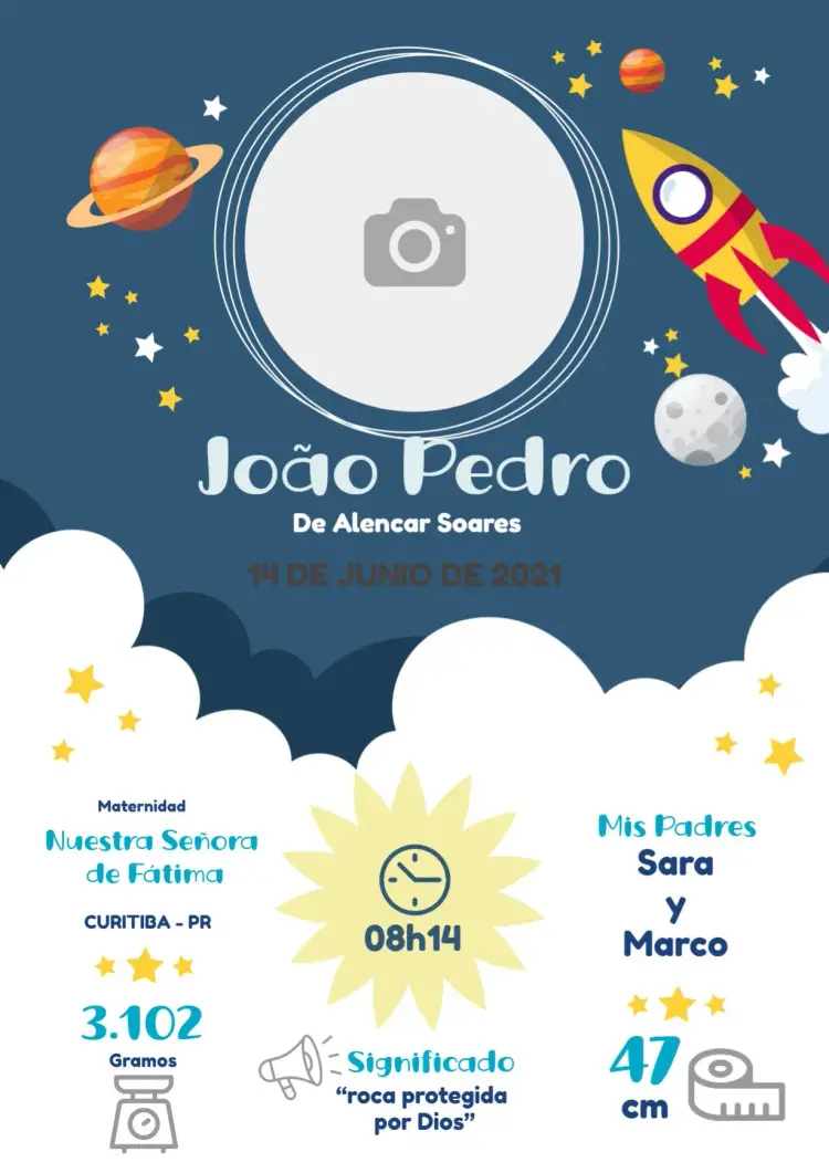 Invitación Cuadro De Nacimiento Recién Nacido