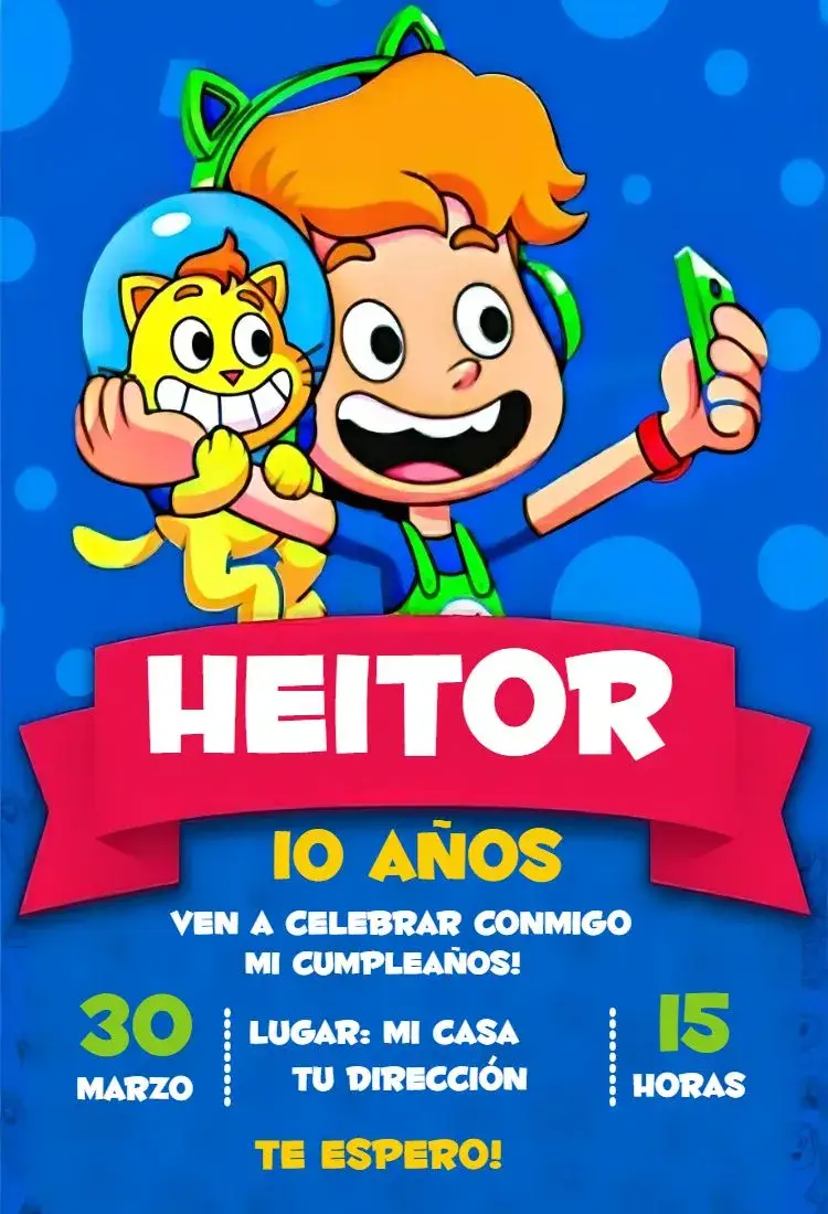 Invitación Gato Galáctico 1
