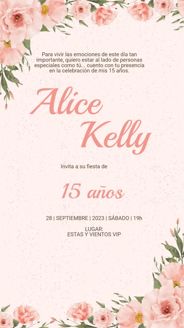 Invitación 15 Años Floral