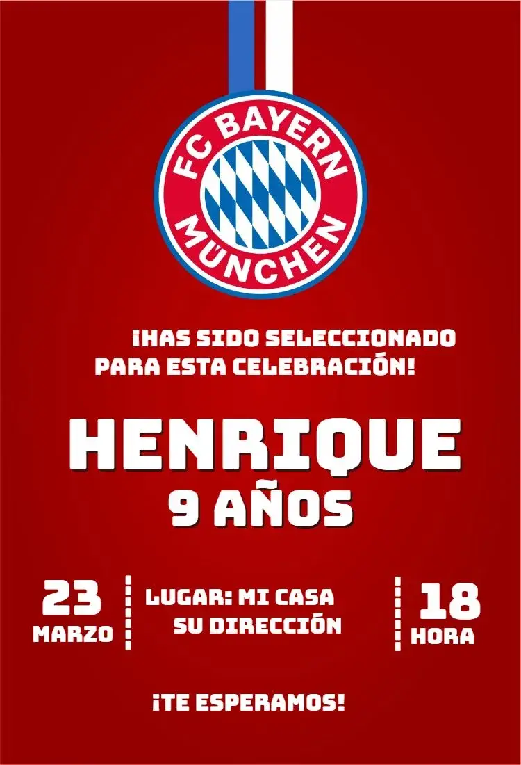 Invitación Bayern de Munique 3