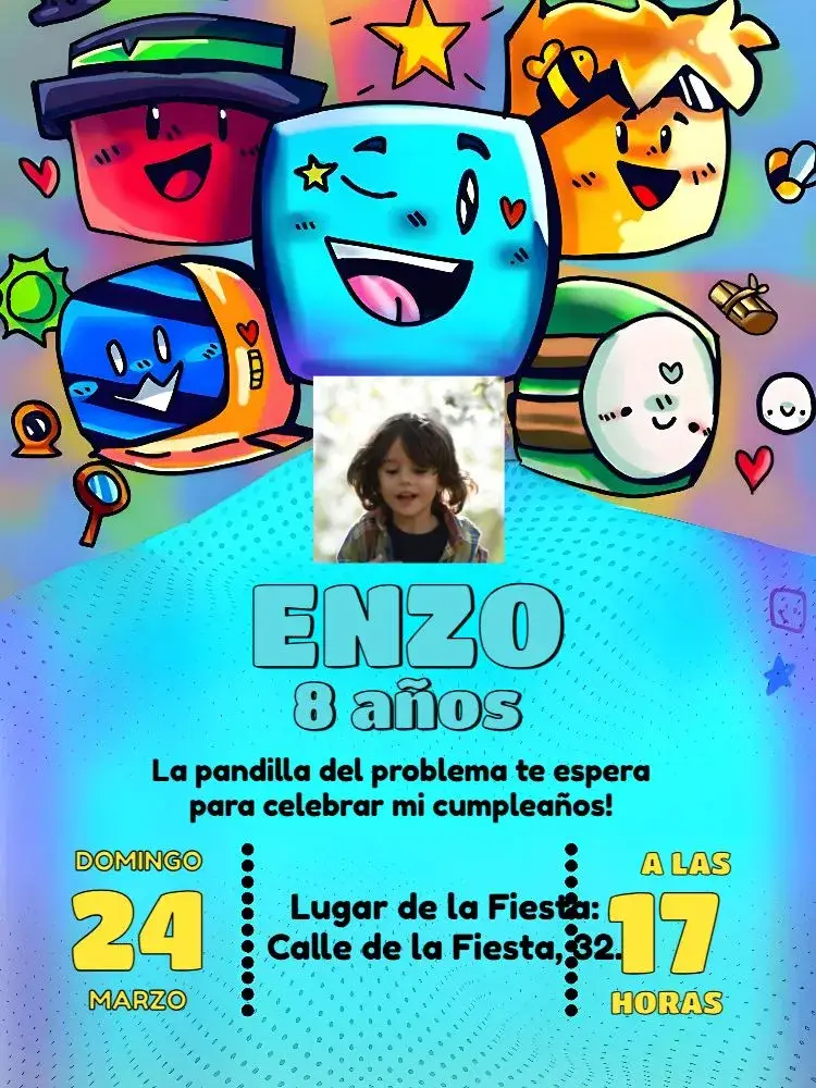 Invitación Turma Do Problems Con Foto Digital