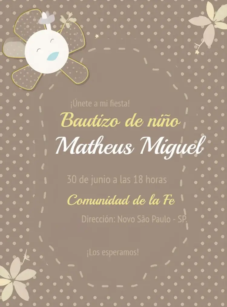 Invitación Bautismo Iglesia