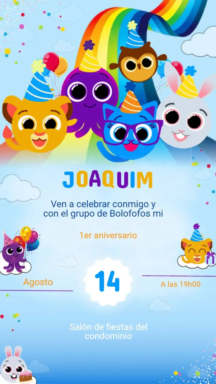 Invitación Cumpleaños BOLOFOFOS