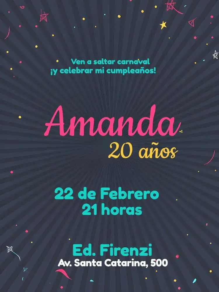 Invitación Bloquinho De Carnaval Fervo – tema Fechas Conmemorativas colorido, divertido, festivo, tropical, vibrante, descontraído