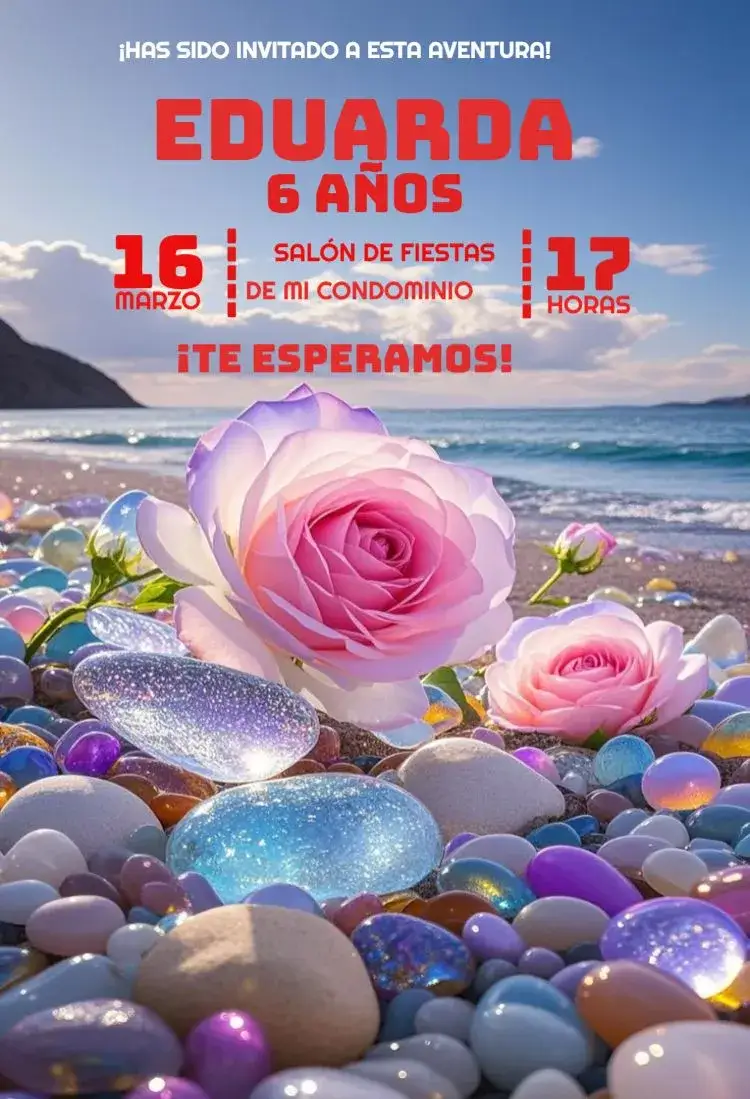 Invitación Para Editar Digital – tema Cumpleaños Infantil azul marino, colorido, divertido, tropical, infantil, playa