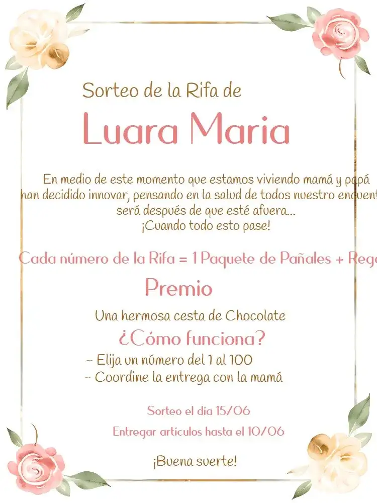 Té de Pañales Floral Rifa Cha