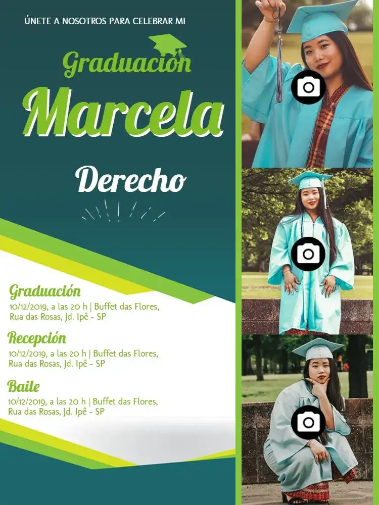 Graduación de Derecho Con Foto Verde