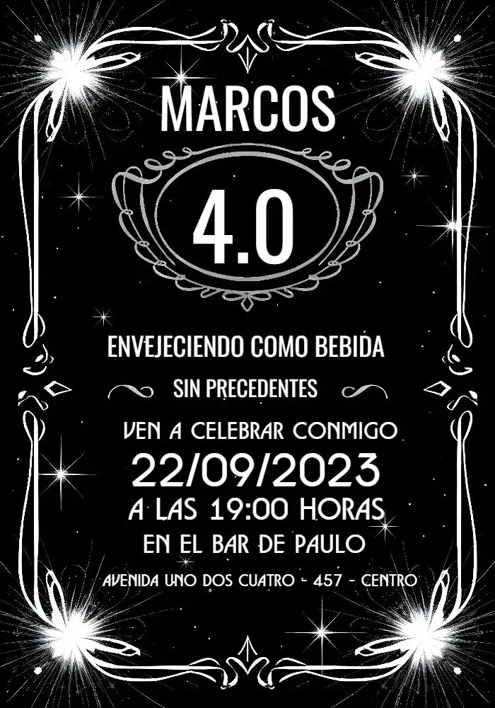 Invitación Whisky Jack Daniels Hombre – tema Cumpleaños clásico, elegante, masculino, minimalista, vintage