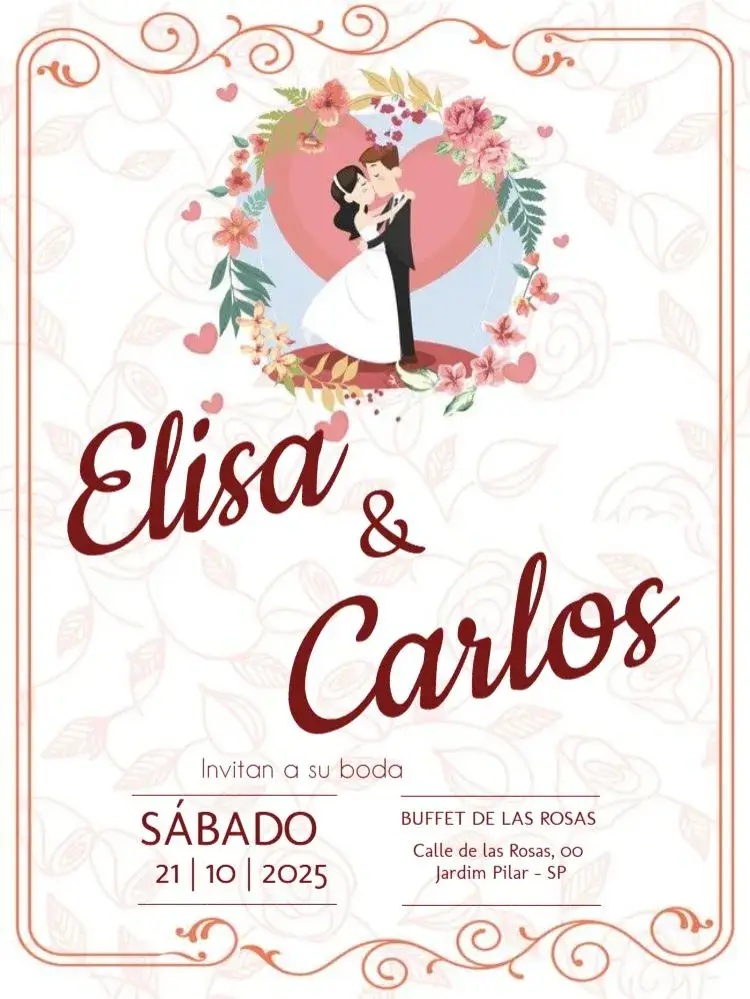 Invitación Matrimonio Con Confirmación De Asistencia Para Editar Foto