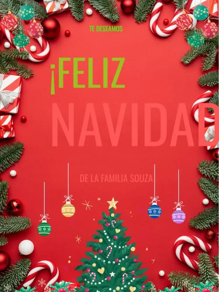 Invitación Tarjeta Navidad Feliz Noel Fiesta