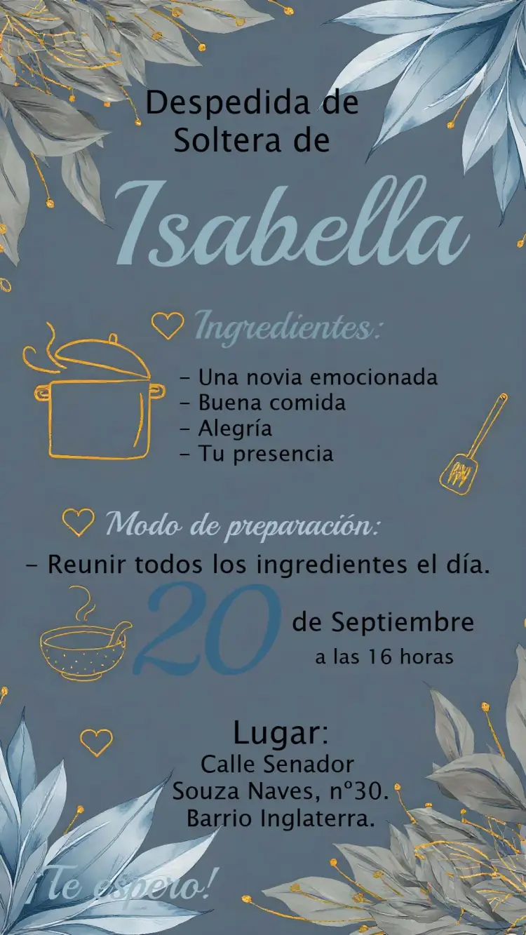 Invitación Despedida de soltera floral para novios